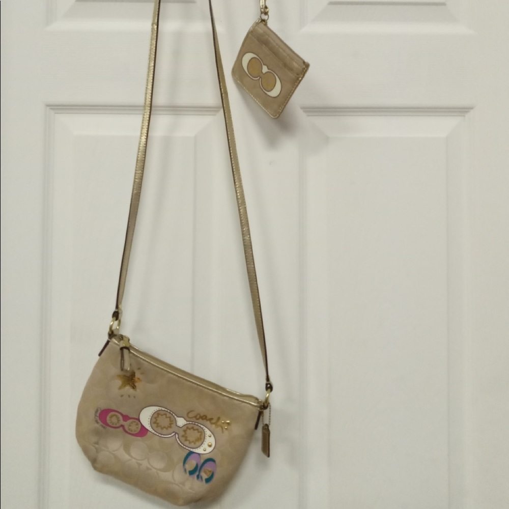 Both coach crossbody and wristlet